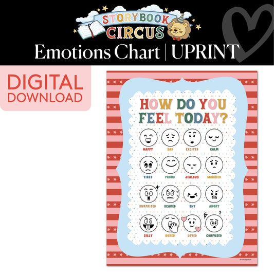 Printable Vintage Emotions Chart | Storybook Circus