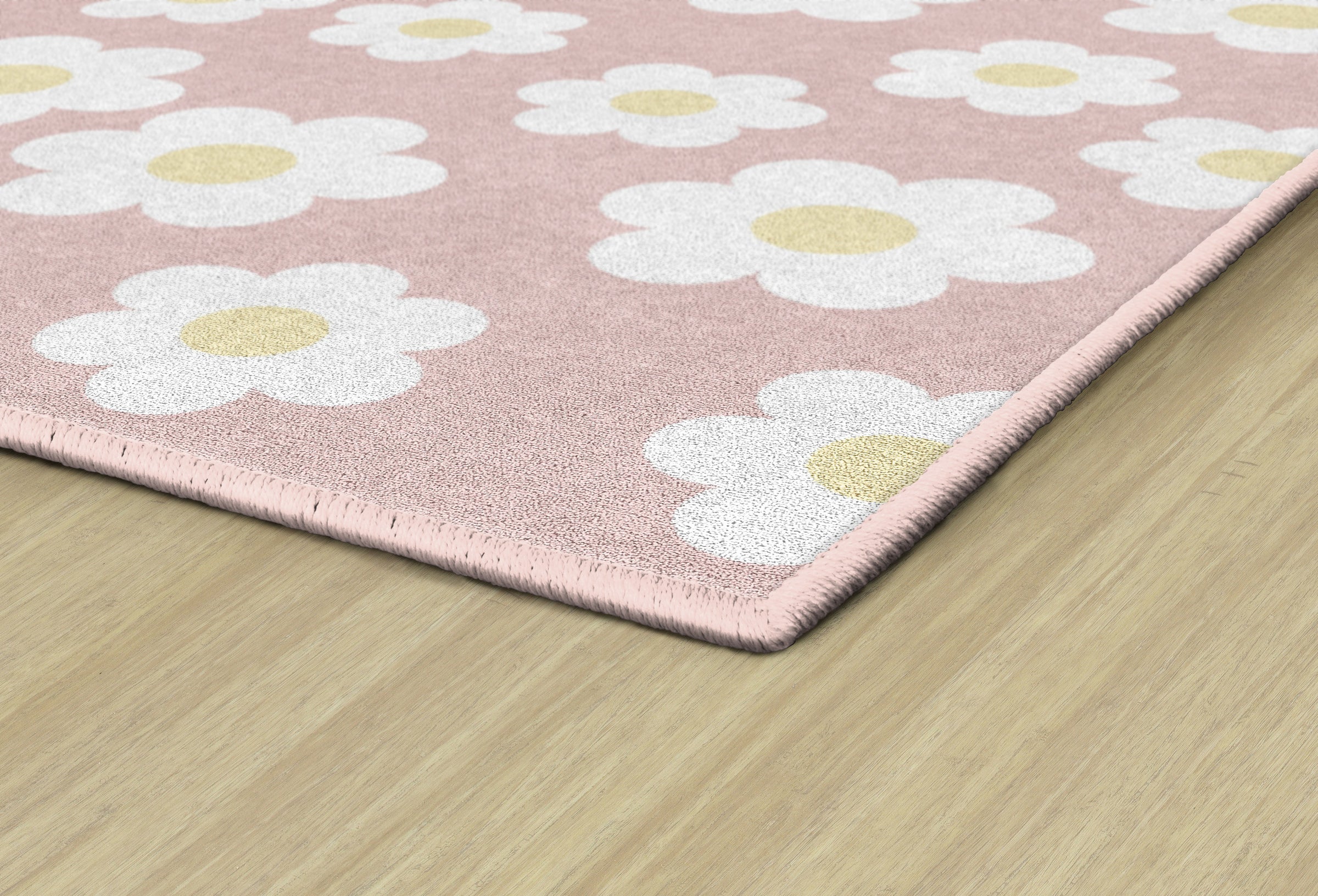 Retro Daisies on Pink Rug | Retro Classroom Rug | Here Comes the Sun ...