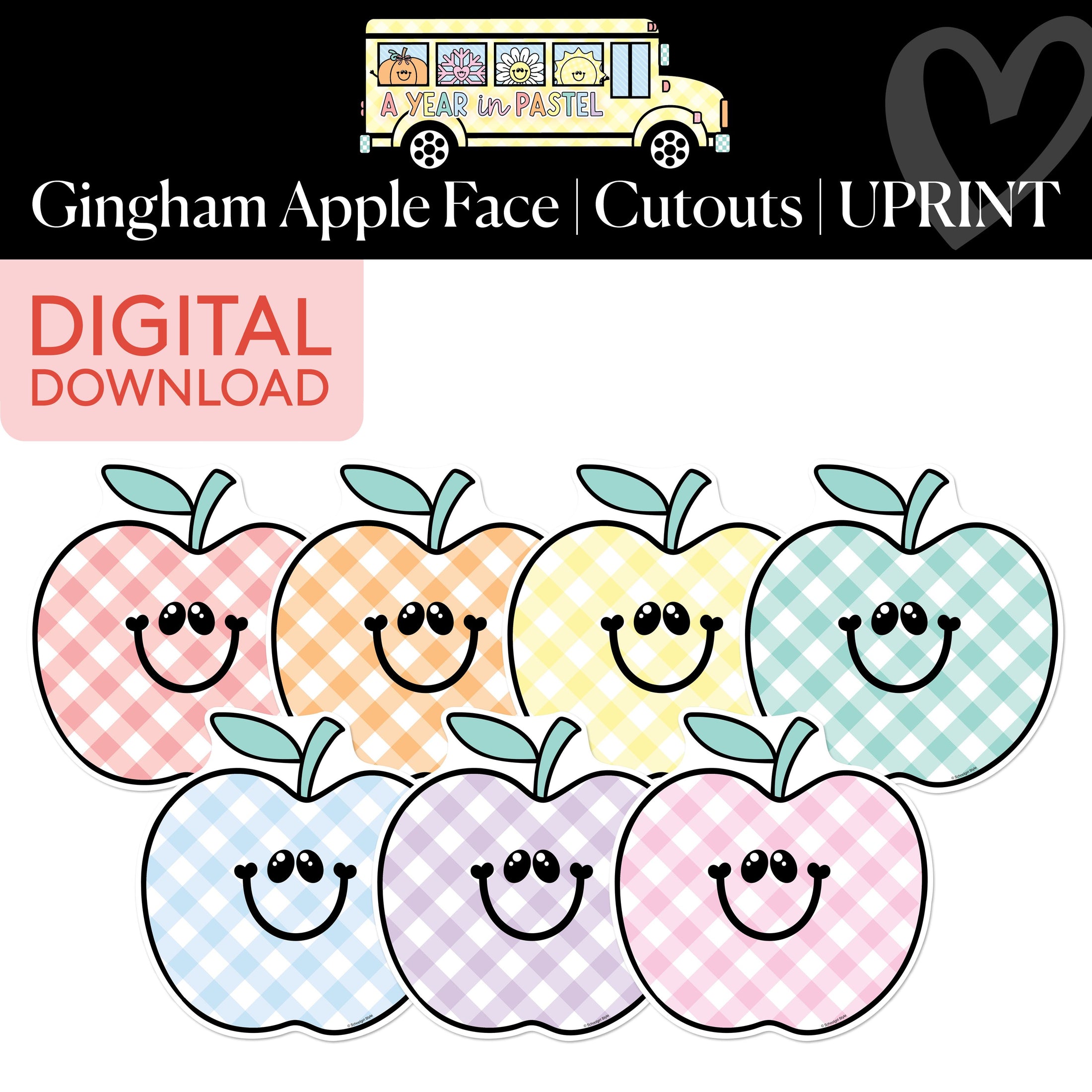 Printable Apple Face Cutouts | A Year In Pastel