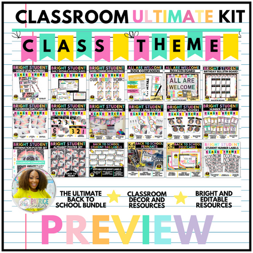 Bright Rainbow Classroom Decor Bundle