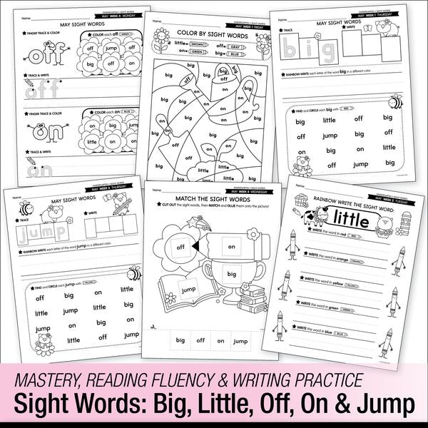 Printable Kindergarten May Daily Sight Words