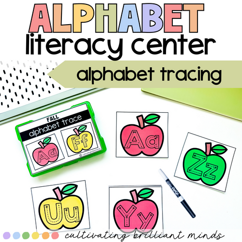Fall Alphabet Tracing | Literacy Center | Uppercase and Lowercase Letters