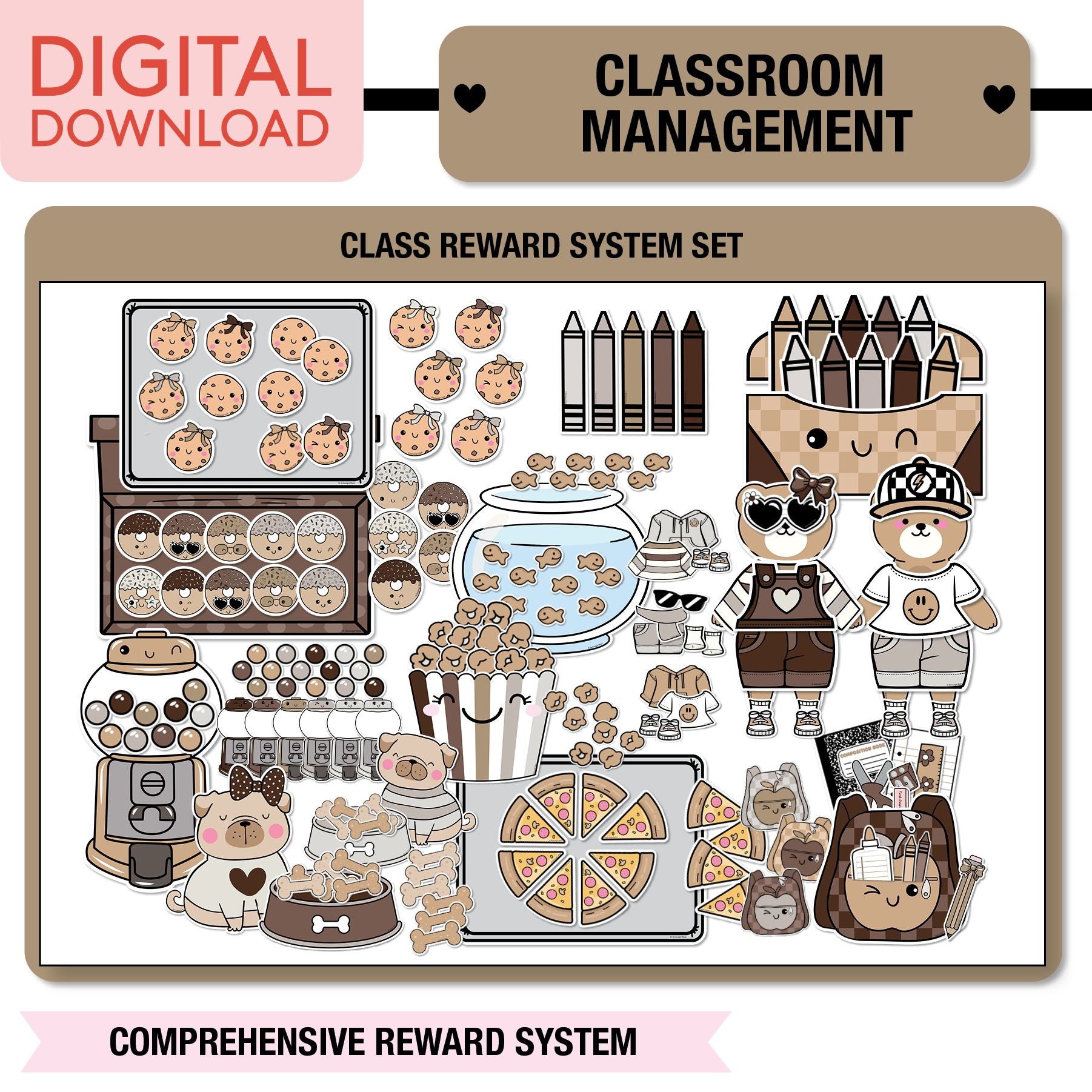 Printable Ultimate Neutral Classroom Management and Organization Bundle
