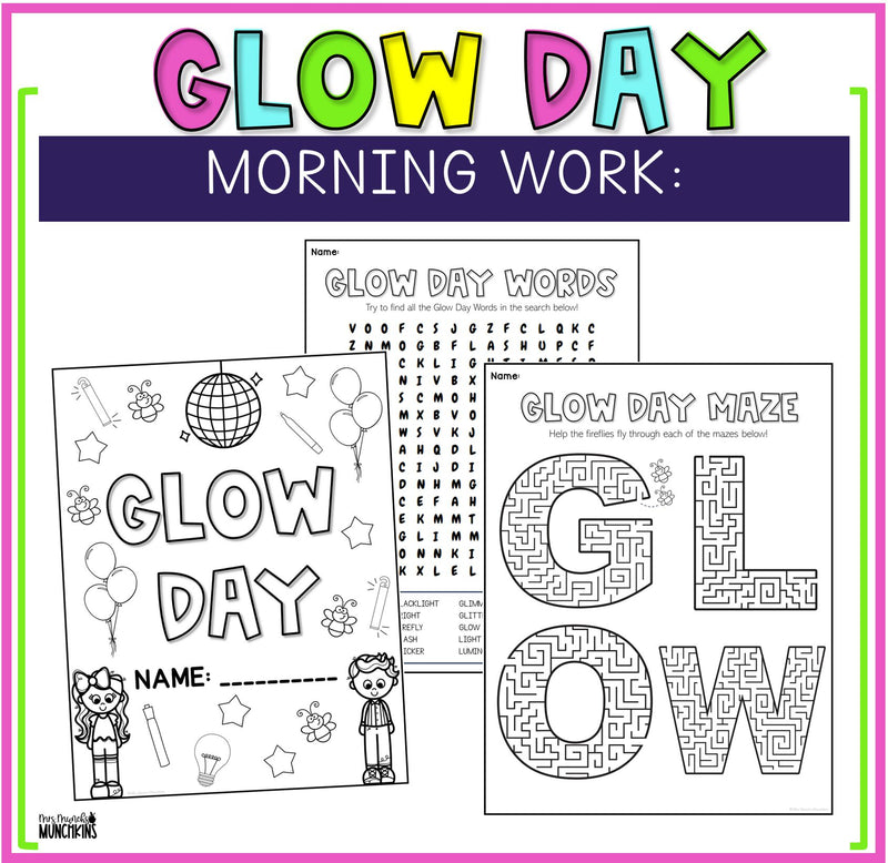 Glow Day Classroom Transformation Glow Themed Day 1st 2nd 3rd grade