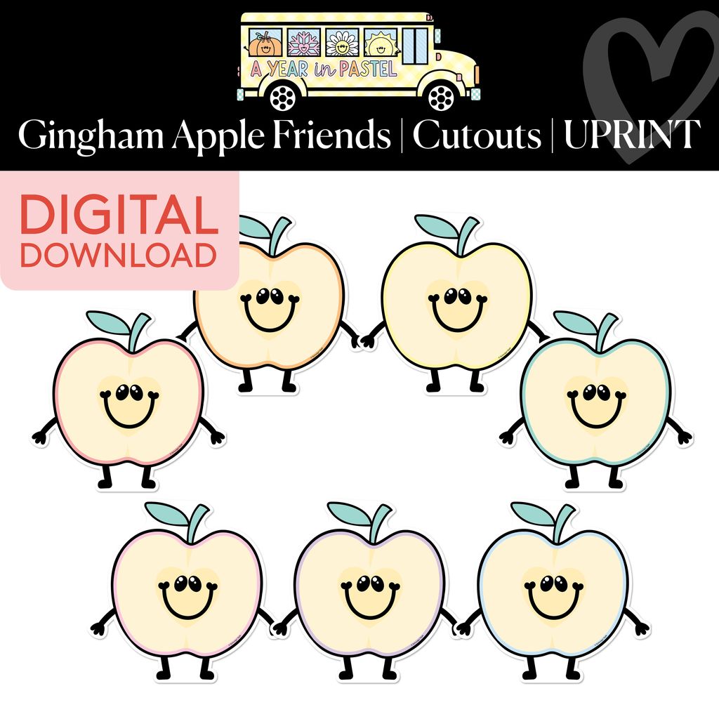 Printable Apple Slice Friends Cutouts | A Year In Pastel
