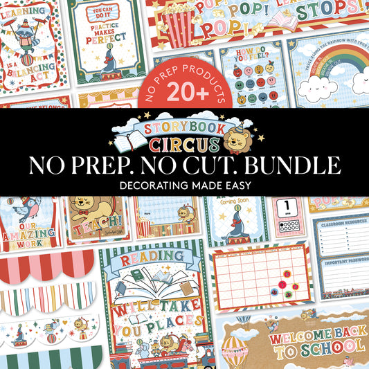 No Prep No Cut Classroom Decor Bundle | Storybook Circus