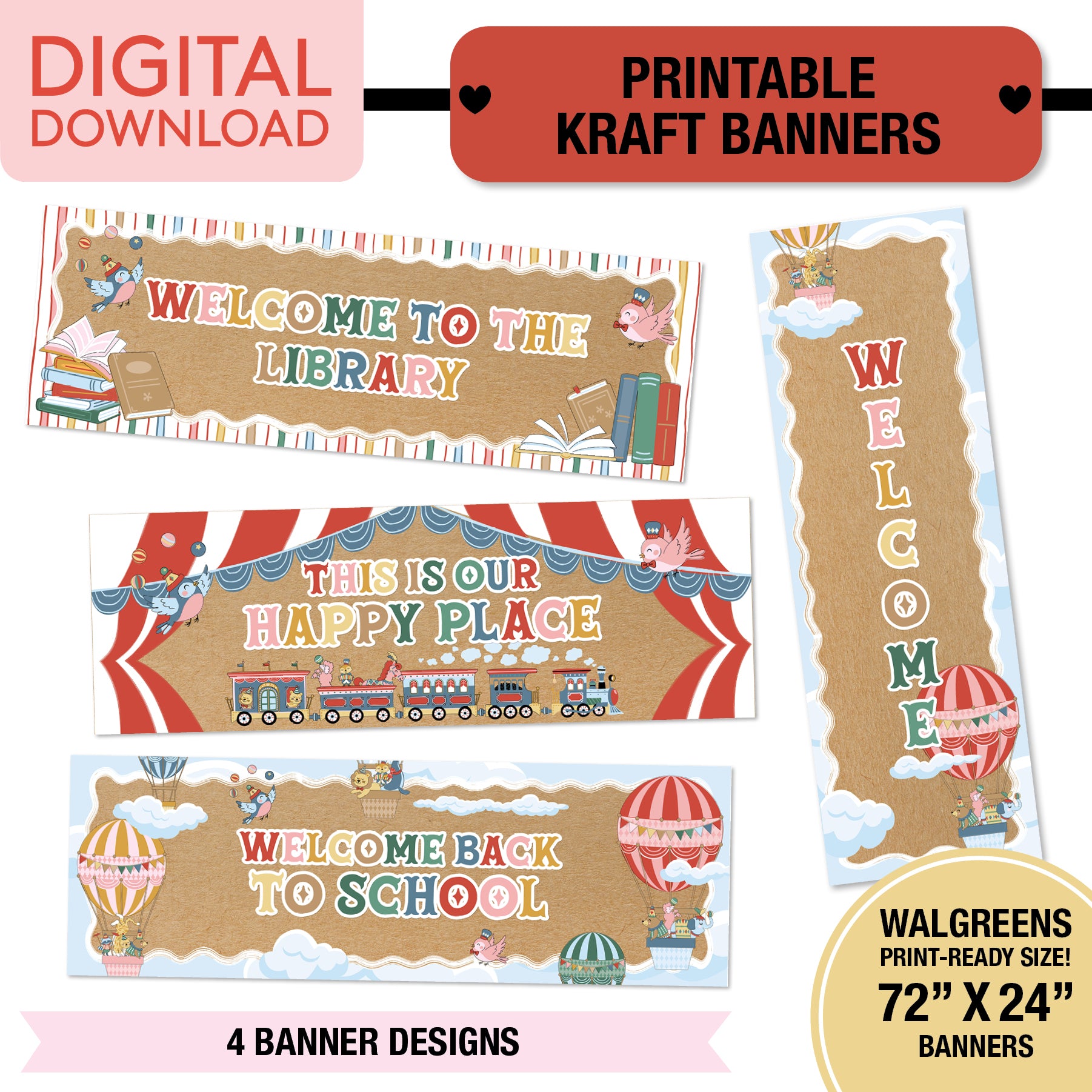 No Prep No Cut Classroom Decor Bundle | Storybook Circus