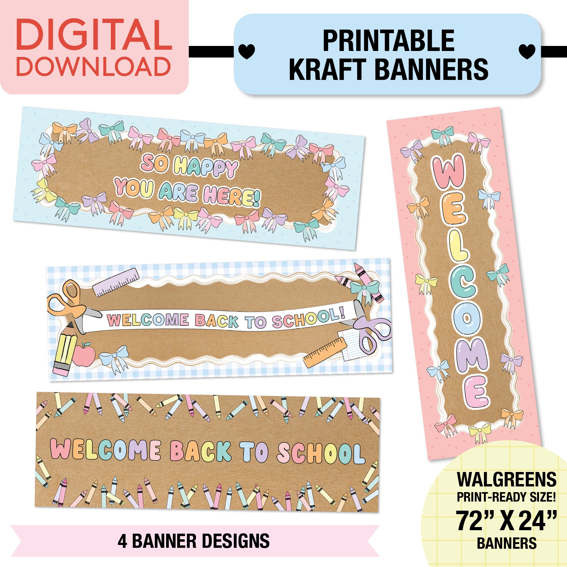 No Prep No Cut Classroom Decor Bundle | Saved By The Pastel