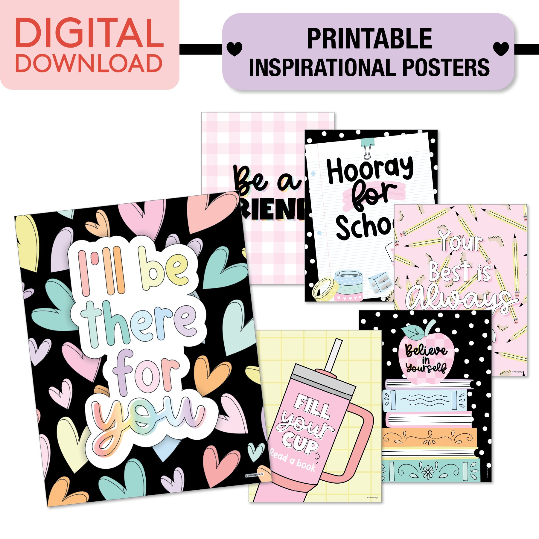 No Prep No Cut Classroom Decor Bundle | Saved By The Pastel