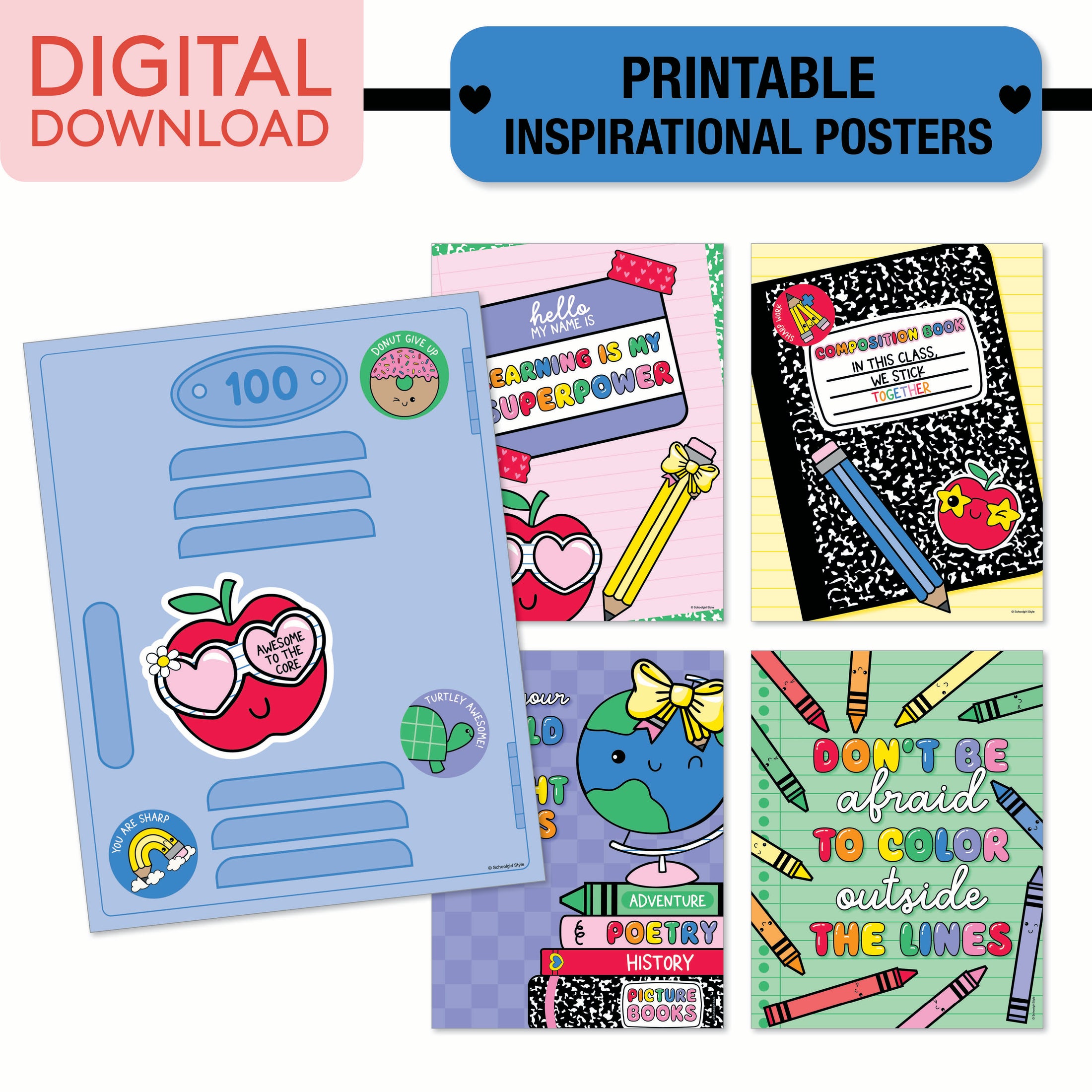 No Prep No Cut Classroom Decor Bundle | School Days