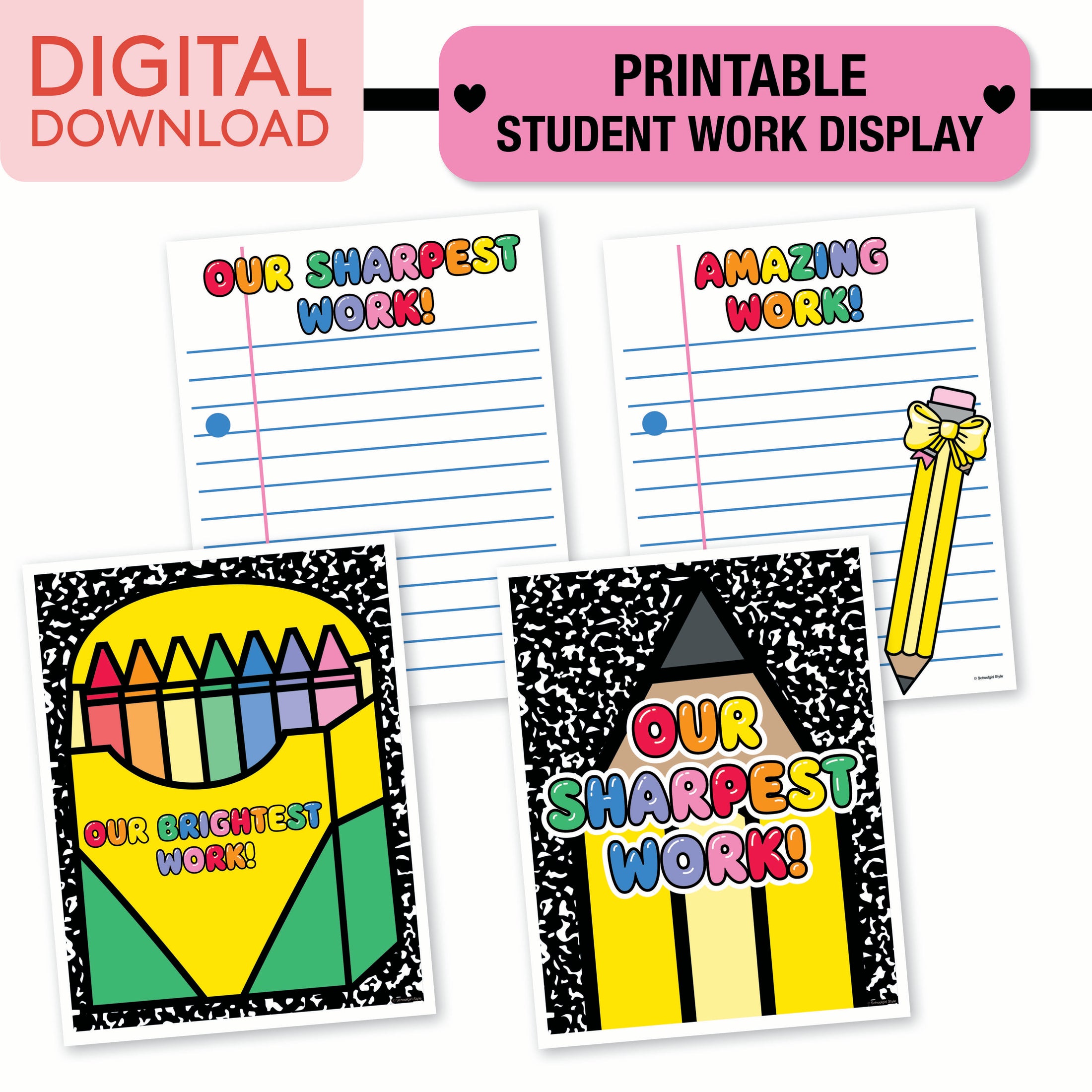 No Prep No Cut Classroom Decor Bundle | School Days