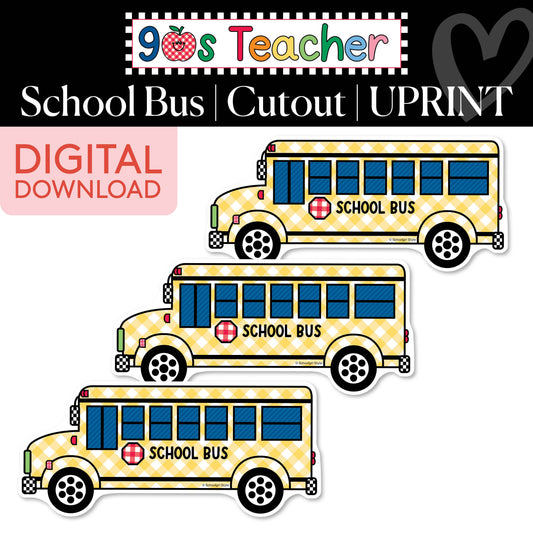 Printable Retro School Bus Cutouts | 90s Teacher