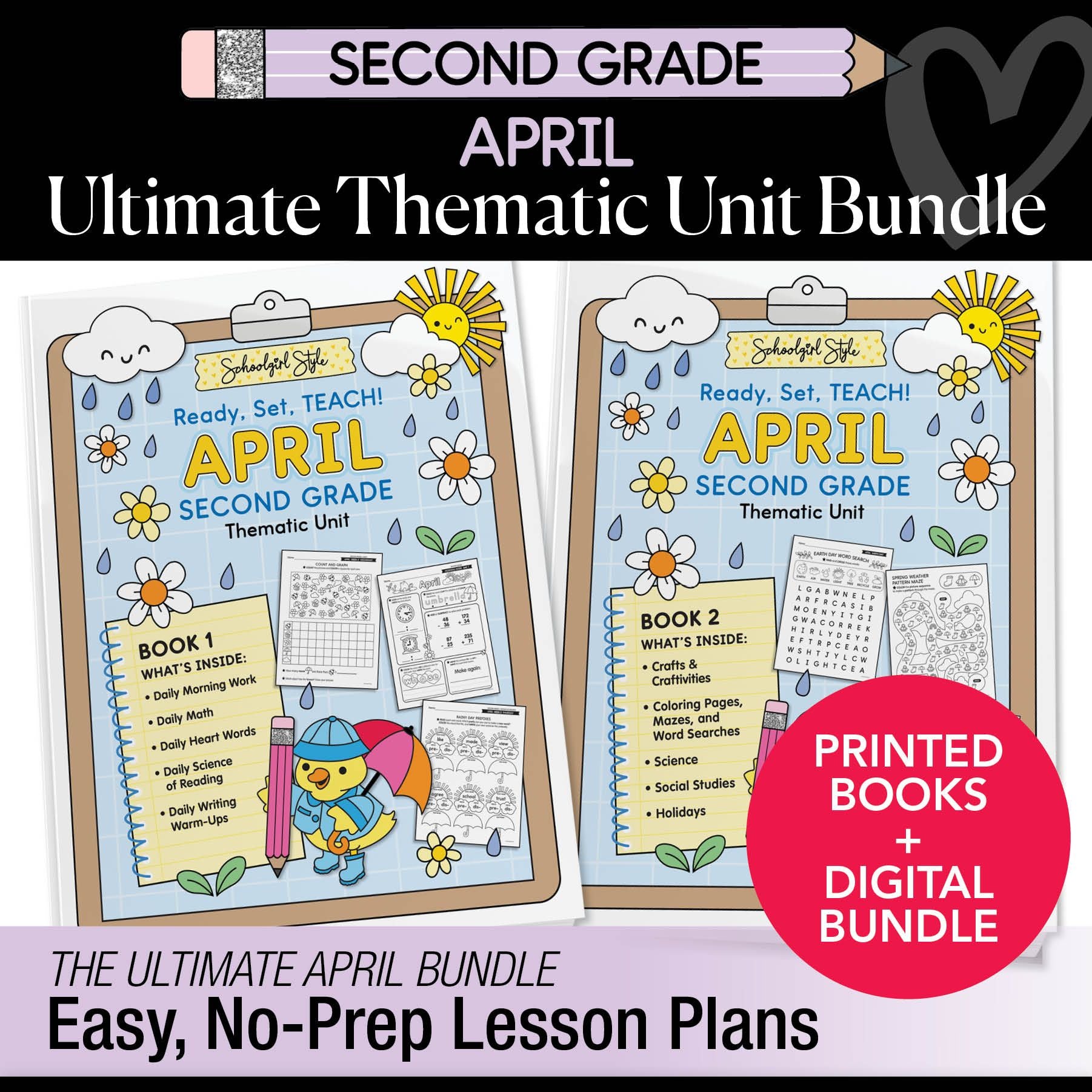 Ultimate Second Grade April Thematic Unit Bundle