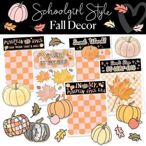 Fall Pumpkins and Leaves Bulletin Board Set Full Bundle Printable Classrom Decor by UPRINT