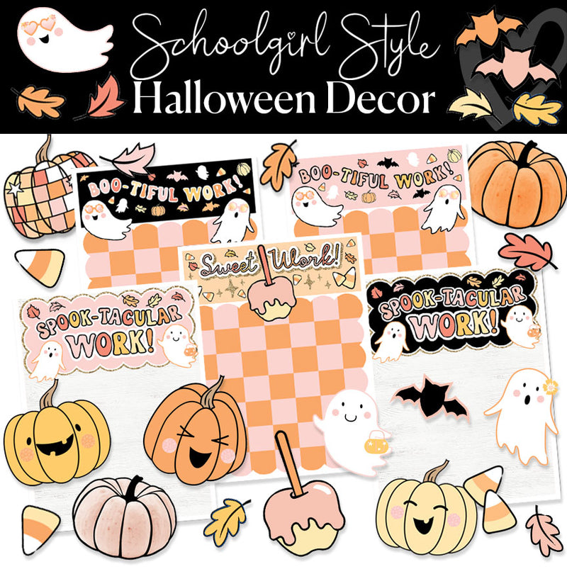 Halloween Pumpkins and Sweet Treats Bulletin Board Set | Full ...
