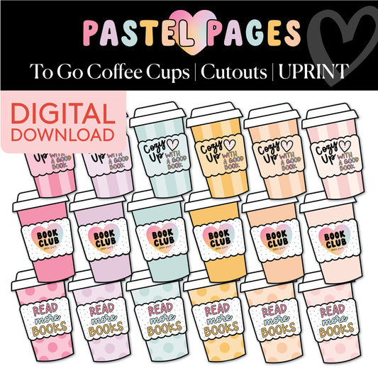 Printable Boho Pastel Coffee Bulletin Board Cutouts | Pastel Pages