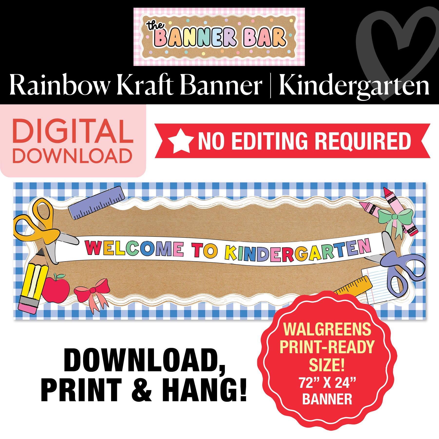 Rainbow Welcome To Kindergarten Walgreens Ready Kraft Style Banner
