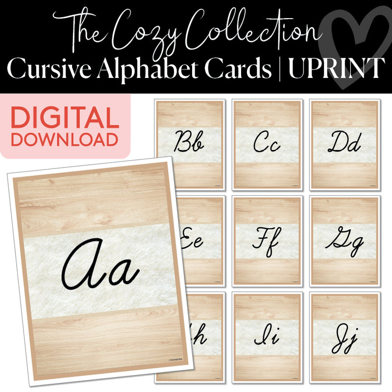 Alphabet Cards | Cozy | Printable Classroom Decor | Schoolgirl Style