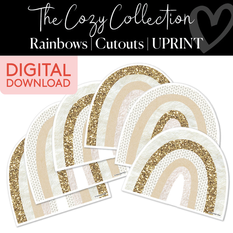 The Cozy Collection Rainbow Printable Classroom Cutouts