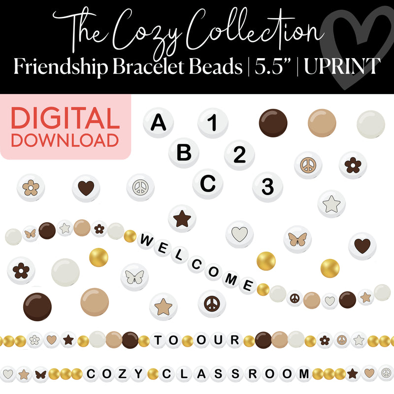 The Cozy Collection Friendship Bracelet Beads Cutouts UPRINT 