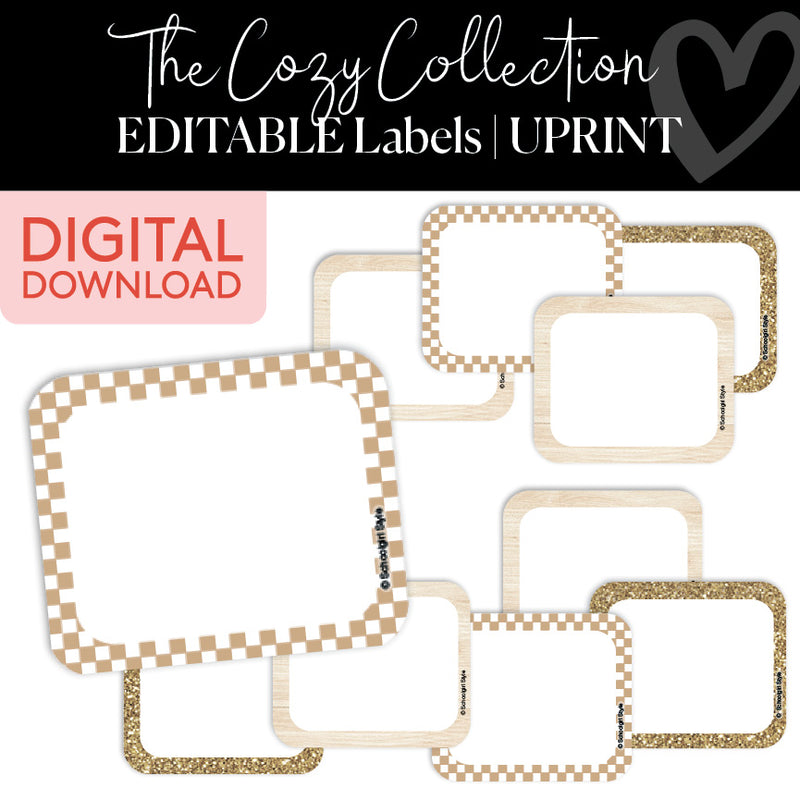 The Cozy Collection Editable Labels UPRINT 