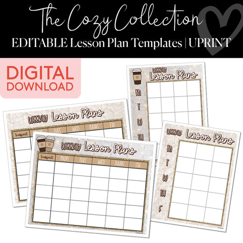 the cozy collection editable lesson plan templates 
