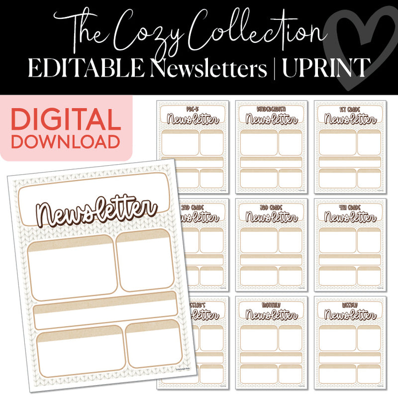 the cozy collection editable newsletters