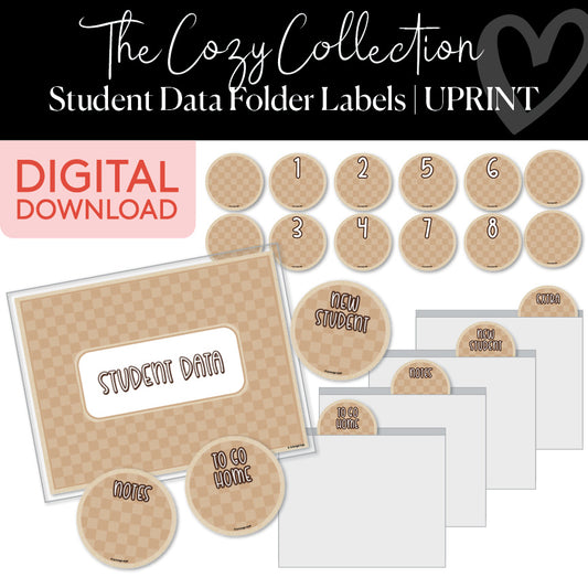 The Cozy Collection Printable student data folder labels 