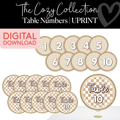 The Cozy Collection Table Numbers