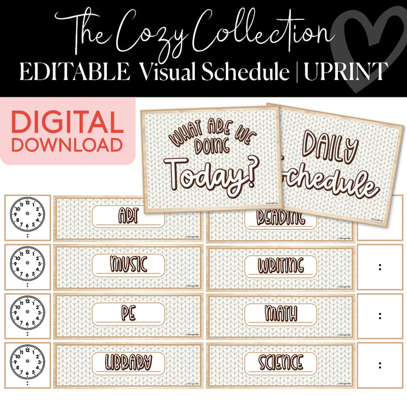 The Cozy Collection Editable Visual Schedule UPRINT 
