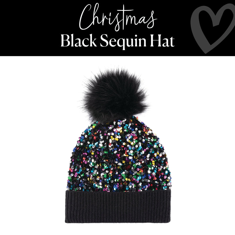 Black Sequin Hat │ Christmas | Clothing │ Schoolgirl Style