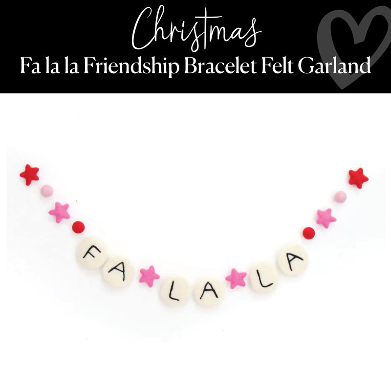 Fa la la Friendship Bracelet Felt Garland | Christmas | Christmas Decor | Schoolgirl Style