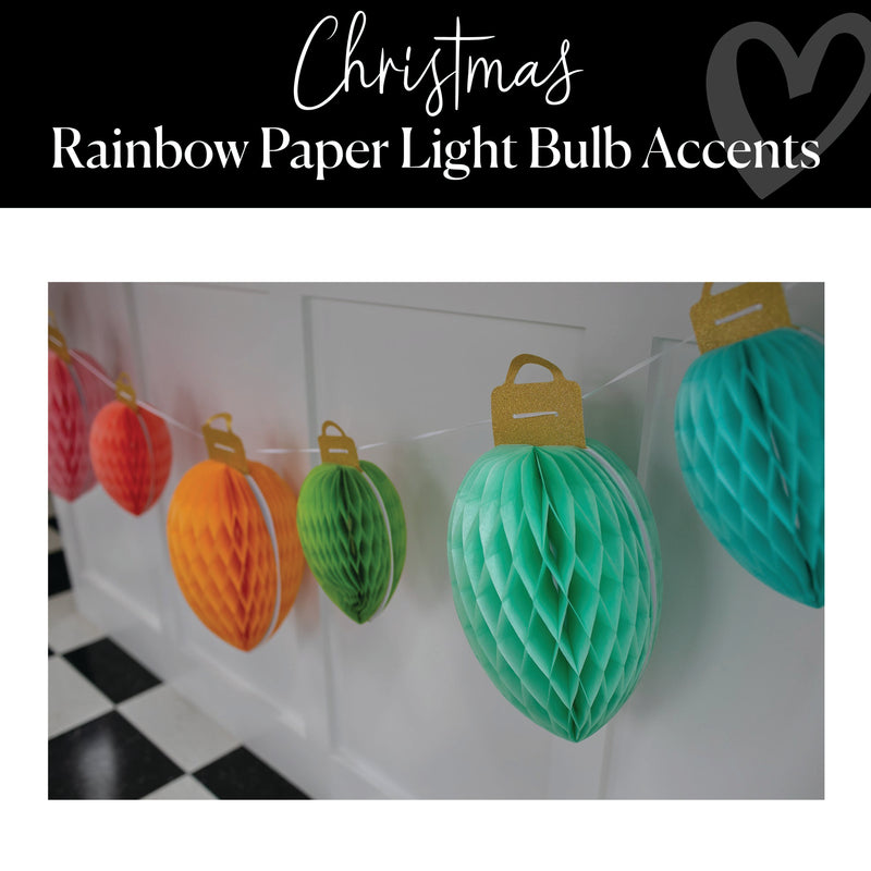 Rainbow Paper Light Bulb Accents │ Christmas Decor │ Schoolgirl Style