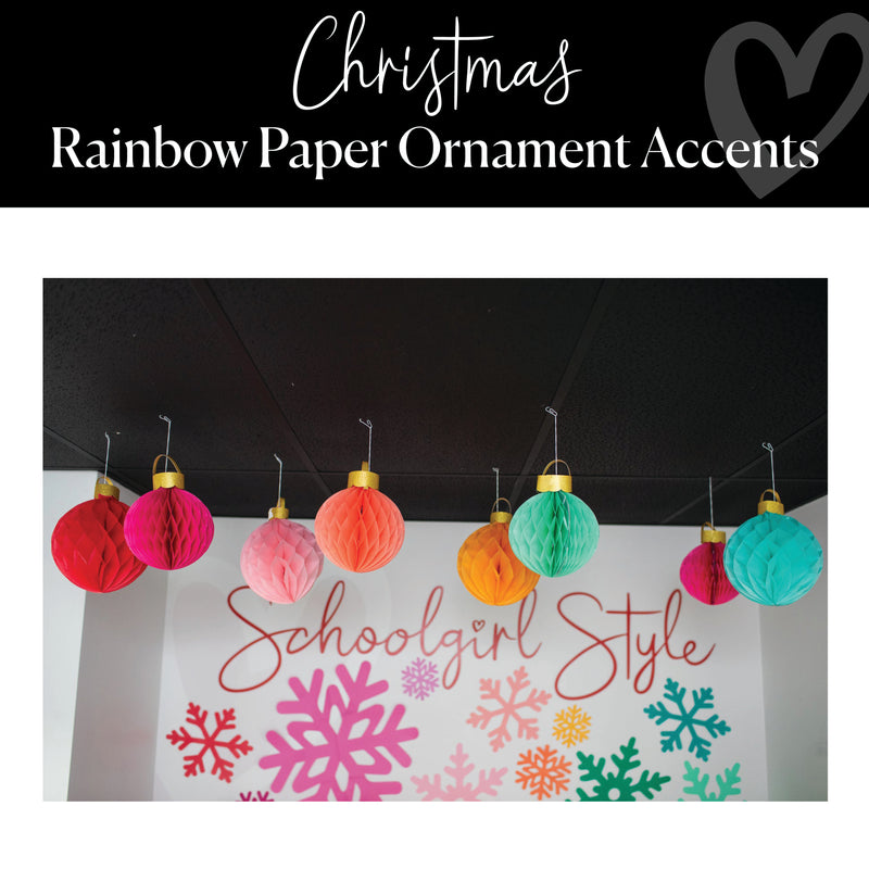 Rainbow Paper Ornament Accents │ Christmas Decor │ Schoolgirl Style