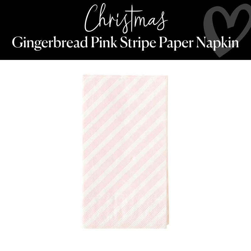 Gingerbread Pink Stripe Paper Napkin | Christmas | Paper Goods | Schoolgirl Style