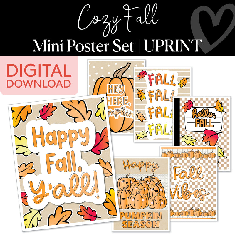 Mini Classroom Posters | Cozy Fall | Printable Classroom Decor | Schoolgirl Style