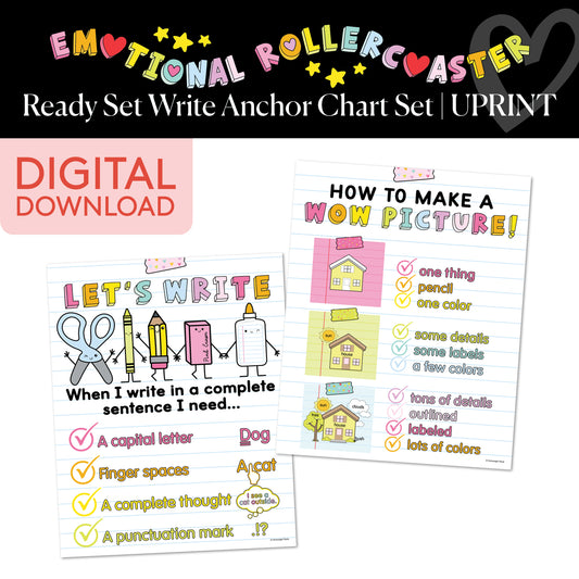 Printable Bright Ready Set Write Anchor Chart