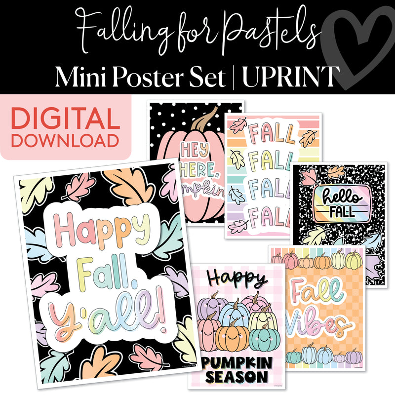 falling for pastels mini poster set