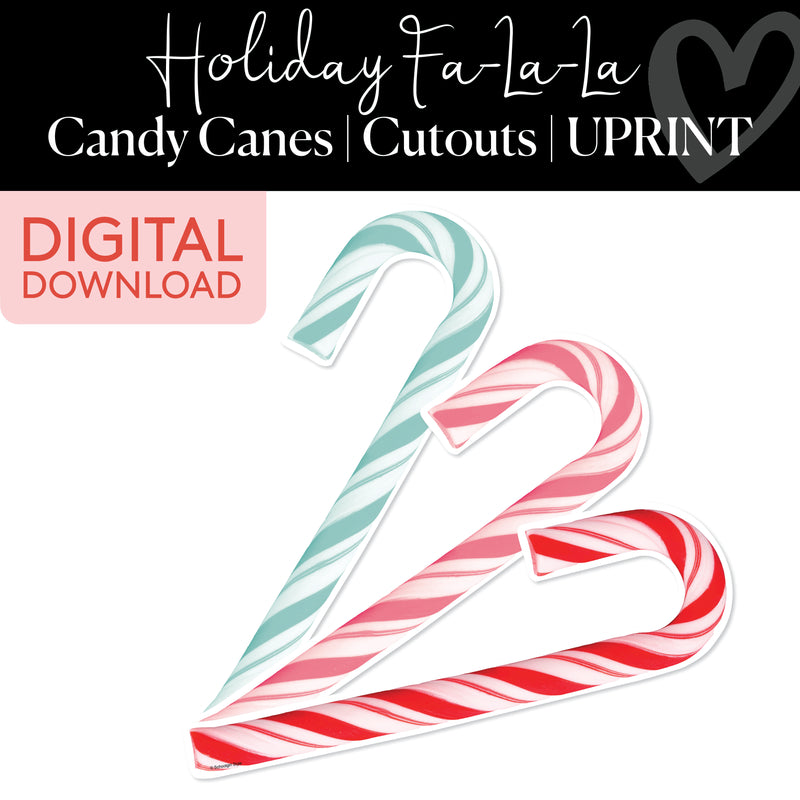 Candy Canes | Classroom Cut Outs | Holiday Fa La La | Christmas | Printable Classroom Decor | Schoolgirl Style