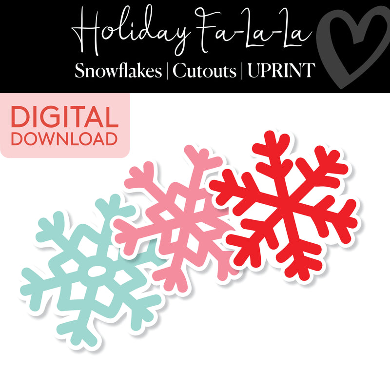 Snowflakes | Classroom Cut Outs | Holiday Fa La La | Christmas | Printable Classroom Decor | Schoolgirl Style