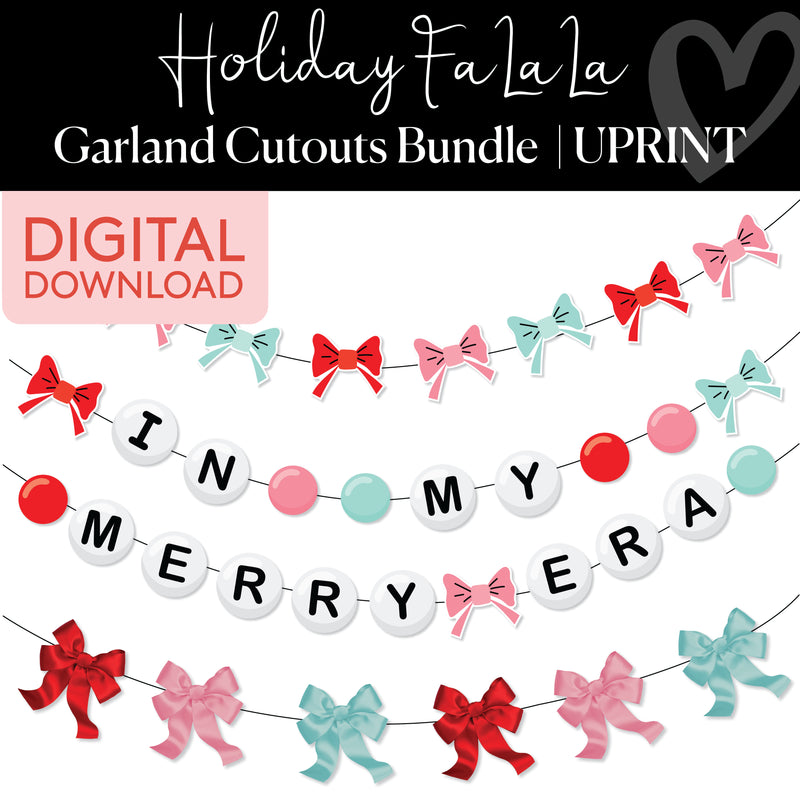 In My Merry Era Garland | Classroom Banner | Holiday Fa La La | Christmas | Printable Classroom Decor | Schoolgirl Style