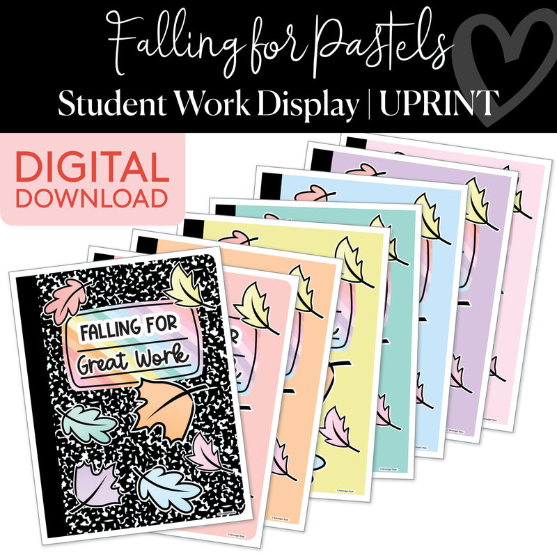 Student Work Displays | Fall Pastels | Printable Classroom Decor | Schoolgirl Style