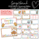 Google Slides | Pastel Gingerbread | Christmas | Printable Classroom Decor | Schoolgirl Style