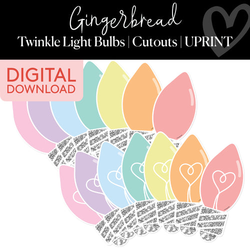 pastel twinkle light bulb classroom cutouts