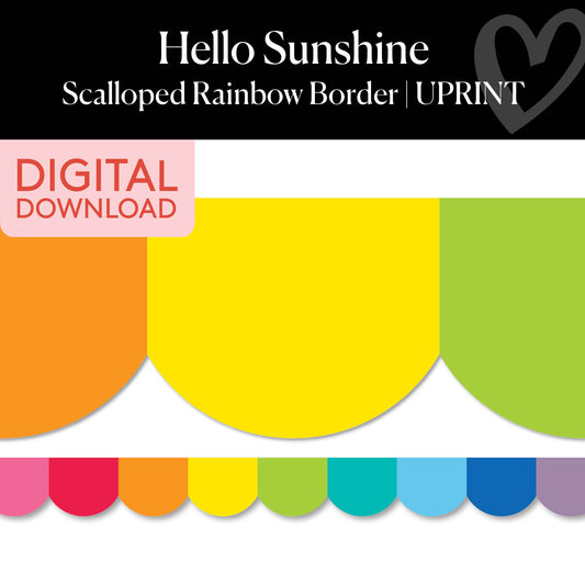 Digital Printable Classroom Border | Rainbow Scallop Foundation Border | UPRINT | Schoolgirl Style
