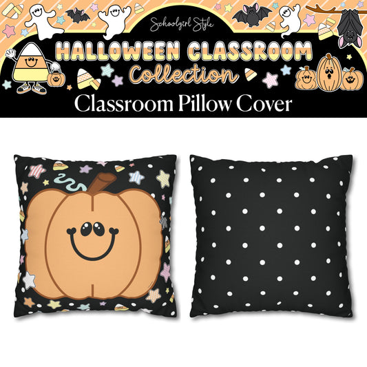 Pastel Pumpkin Cutie Halloween Classroom Pillow Cover | A Year In Pastel