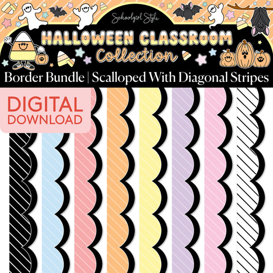 Printable Pastel Halloween Border Bundle 1
