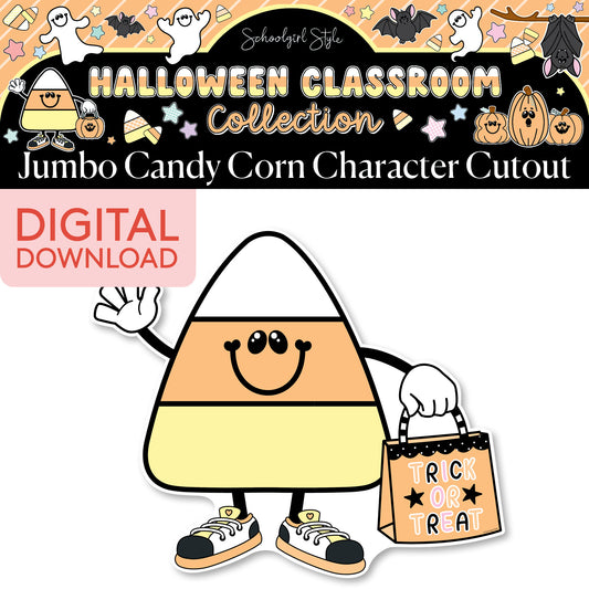 Printable Pastel Halloween Candy Corn Jumbo Cutout