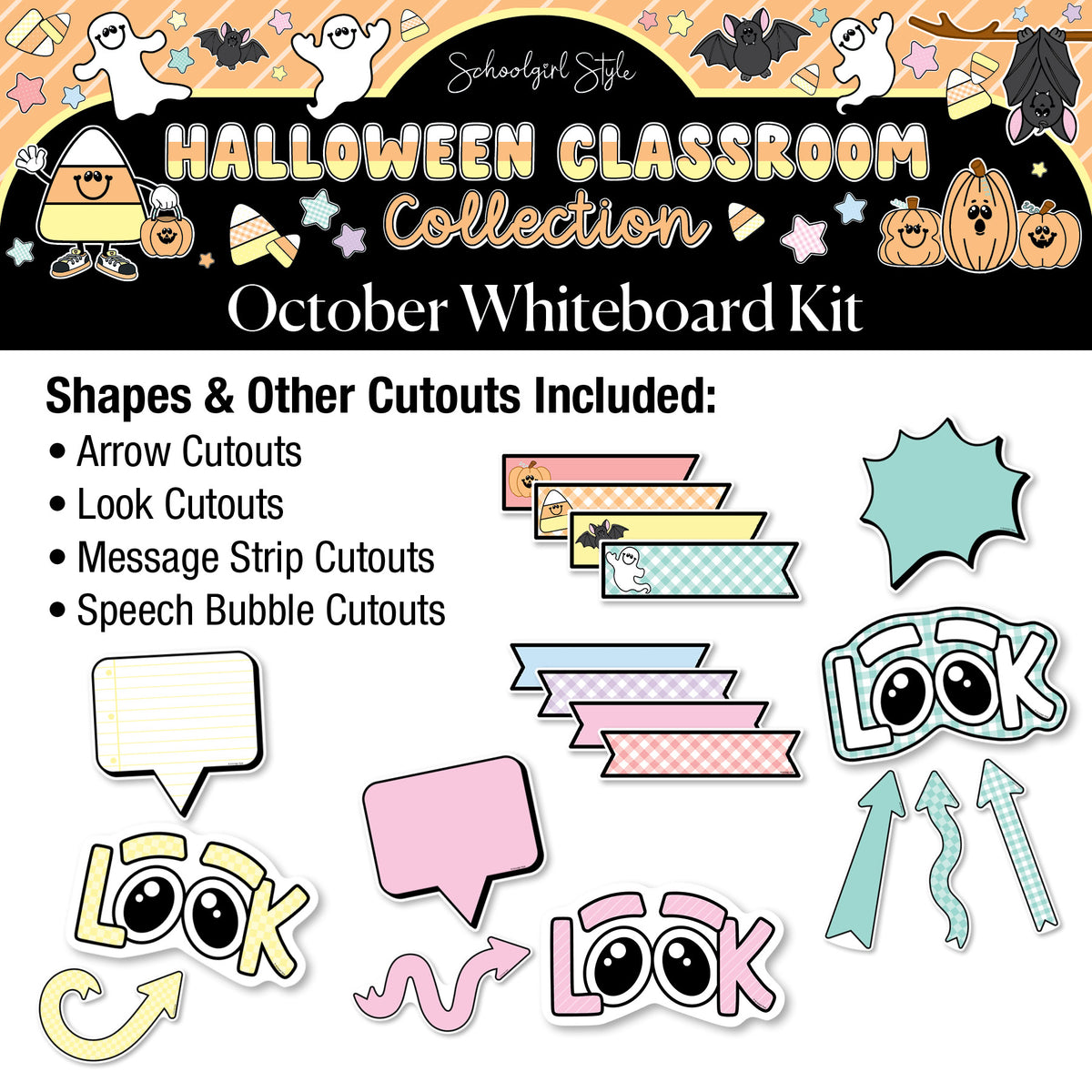 Printable Pastel Halloween October Whiteboard Management System