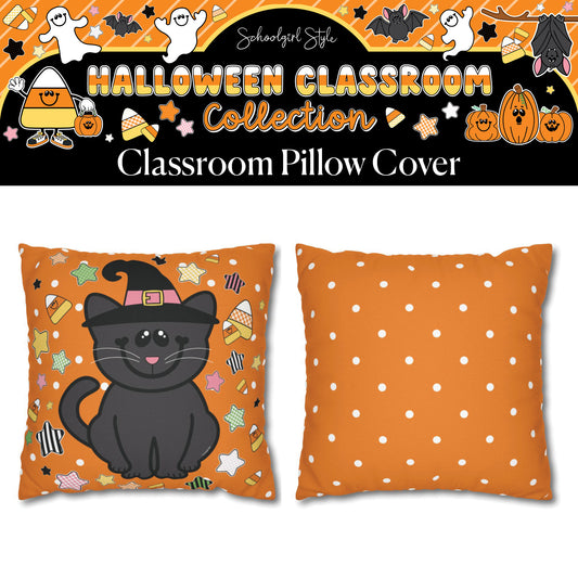Halloween Kitty Cutie Classroom Pillow Cover | 90s Teacher